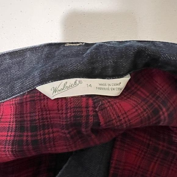Woolrich Jeans Womens Black Flannel Lined indigo Blue Jeans 14 winter - Picture 4 of 8